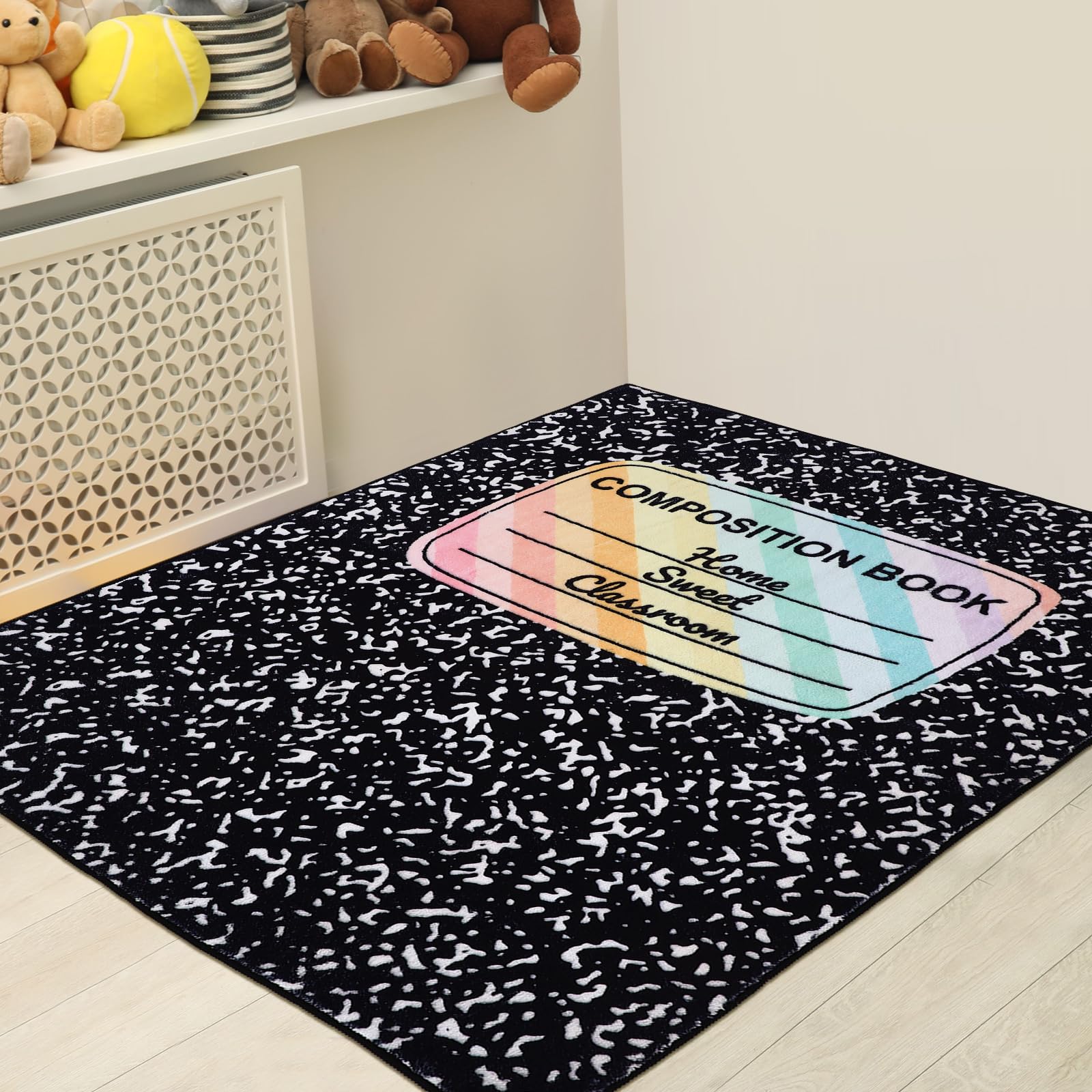 Photo 1 of Maasechs Calming Corner Classroom Rug 3.3 x 4 ft, Composition Notebook Rug