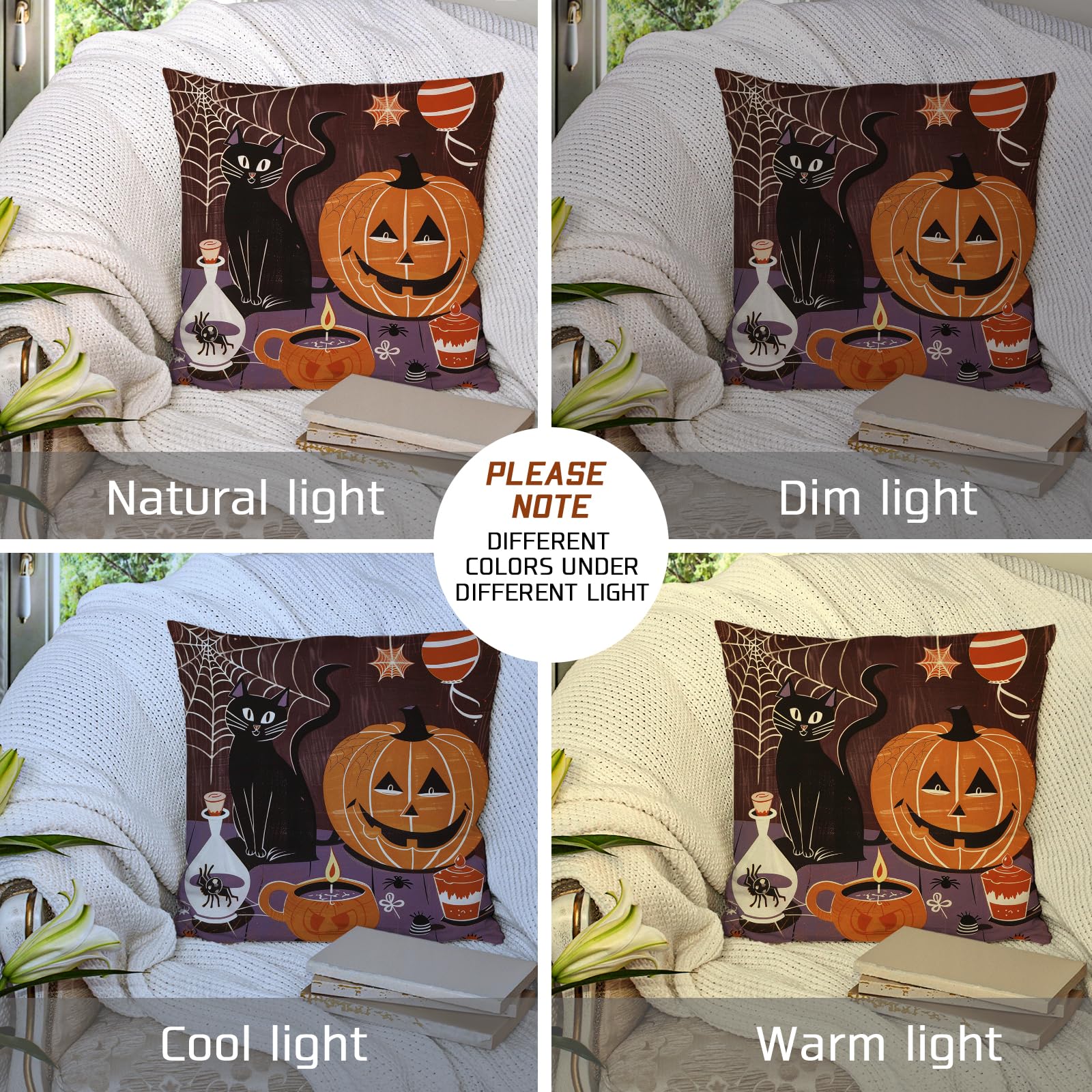 Boo Halloween - 2 Pièces - Housses De Coussin Extensibles 45X45cm – La Maison Des Housses