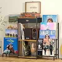 ぽ*ん様 Vinyl Player Record Rack Amazon.com: Record Player Stand with Vinyl Storage, Record