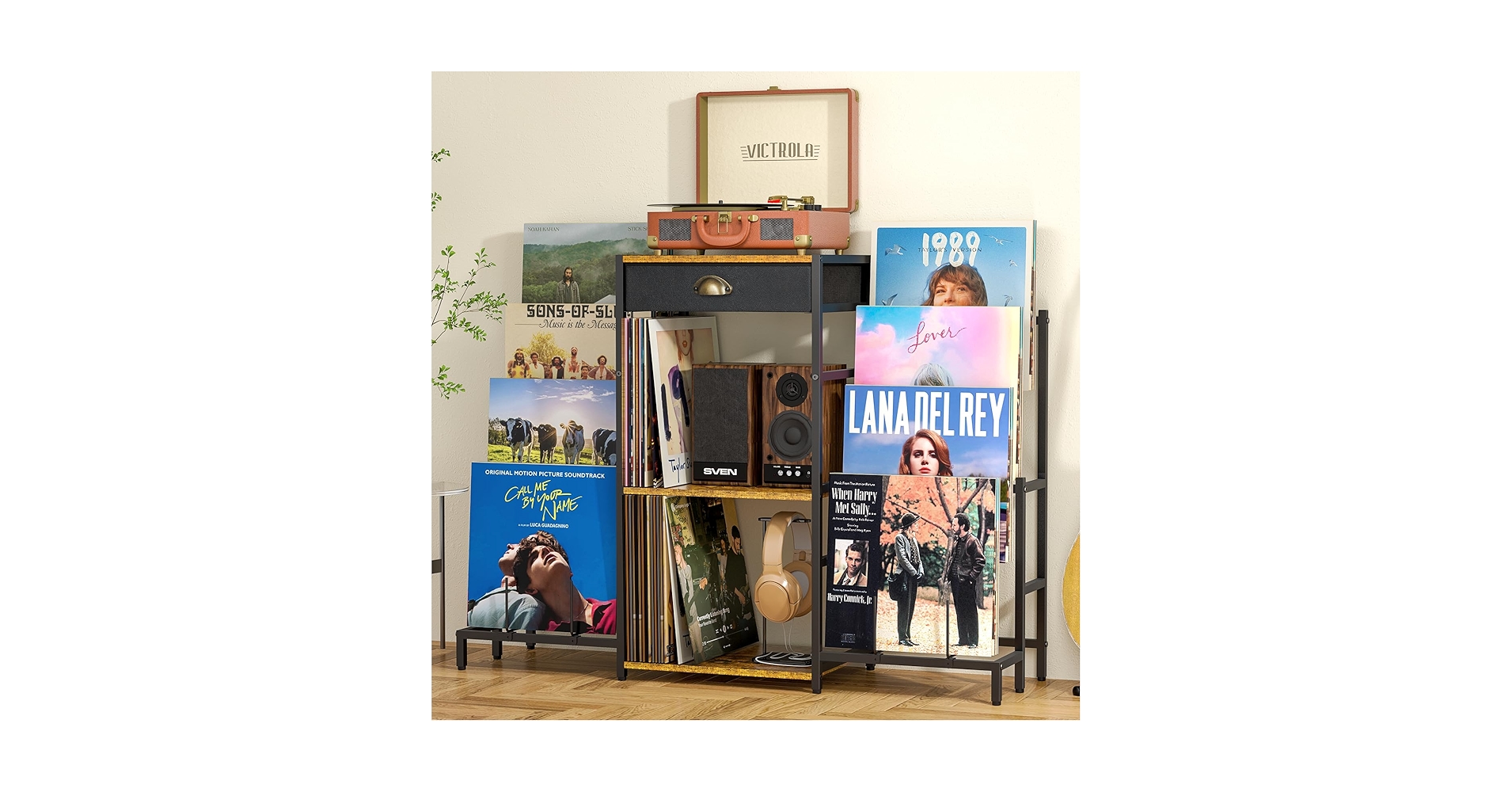 ぽ*ん様 Vinyl Player Record Rack Amazon.com: Record Player Stand with Vinyl Storage, Record