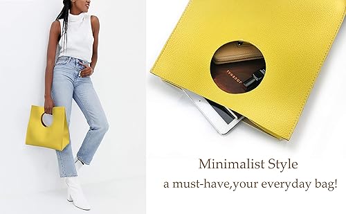 Miniatura 3 de Pequeña bolsa de mano Hoxis estilo Clutch, Tote, minimalista, retro, fabricada con piel sintética