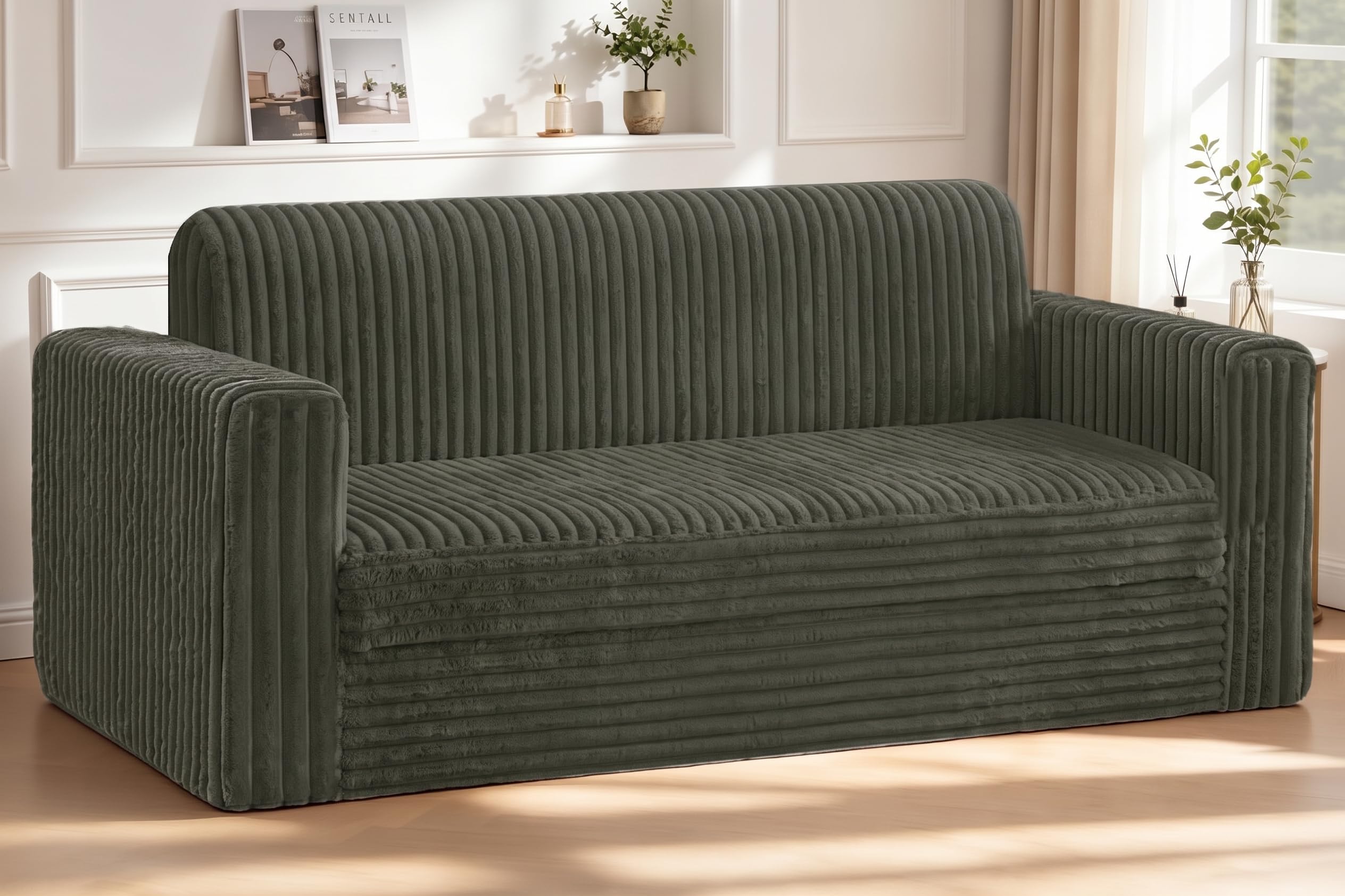 HABUTWAY Loveseat Boneless Couch,4-in-1 Convertible Sofa Bed