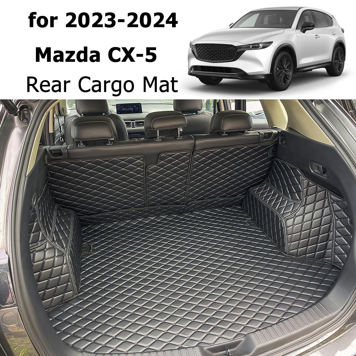 3D Matten Set ELMASLINE 3D Gummimatten & Kofferraumwanne Set Für MAZDA CX-5 Ab 2017 3D Rubberen Matten Set Kofferbakmat Mazda CX-5 2017