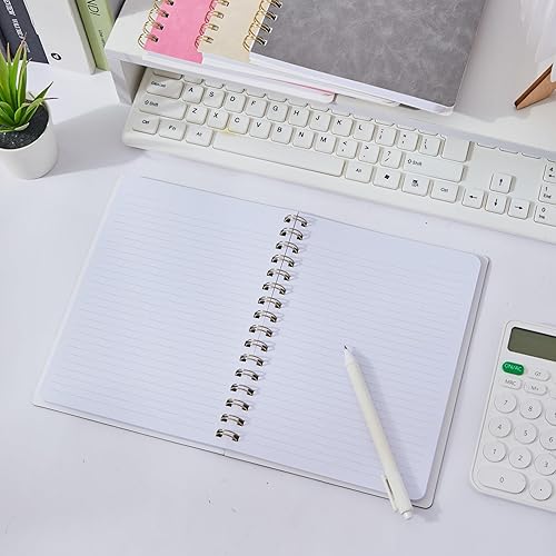 Miniatura 2 de TSFPapier Cuaderno de espiral, cuaderno de notas de gamuza con rayas universitarias con 160 páginas, tamaño grande A5, 8.5 x 6.34 pulgadas, tapa