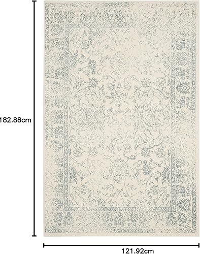 Miniatura 428 de Safavieh colección Adirondack - Alfombra de área, 6 x 9 pies, gris y azul, diseño oriental desgastado, no desprende pelusa, fácil cuidado, ideal