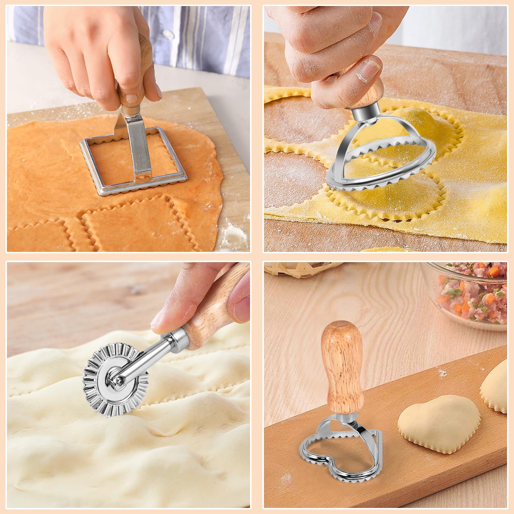 Machine A Pates Fraiche Lot D'Emporte-Pièces Raviolis, Moule à Dumpling Et Roulette à Laminoir A Pate