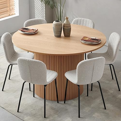 Miniatura 27 de Juego de mesa de comedor redonda de 37 pulgadas para 4, moderno juego de café de cocina de círculo pequeño para apartamento, sala de estar, oficina,