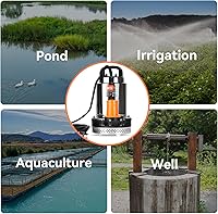Vista 7 de BACOENG DC 12V Bomba de agua solar, bomba de pozo sumergible 20 pies, elevación de 20 GPM para granja y rancho