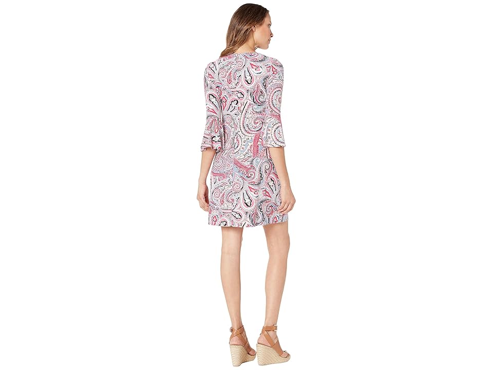 

Tommy Hilfiger Paisley Jersey Bell Sleeve (Raspberry Multi) Women's Dress, Pink
