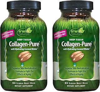 Irwin Naturals Deep Tissue Collagen-Pure - 80 Liquid Softgels, Pack of 2 - Intense Nourishment for The Skin - 2,000 mg of ...
