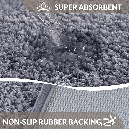 Vista 44 de Exclusivo Mezcla Alfombras y Tapetes de Baño de 17 x 24 pulgadas, Extra Suaves, Antideslizantes, Absorbentes, de Microfibra, Lavables a Máquina