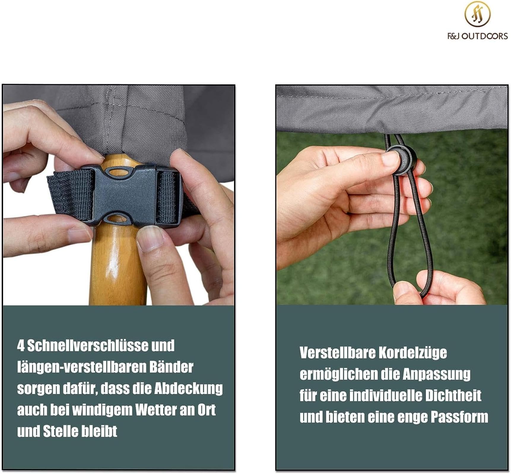 Tischabdeckung Outdoor Wetterfest 190x190x85cm Abdeckung Gartenmöbel Winterfest Rechteckig Terrassengarnitur, Schutzplane XXL Schutzhülle für Gartenmöbel Schnittsofa Robuster Möbelschutz