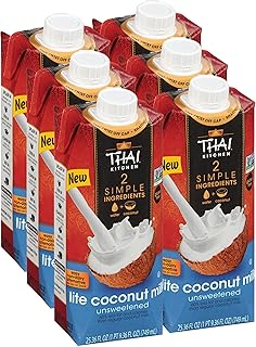 Thai Kitchen Unsweetened Lite Coconut Milk, 25.36 fl oz (Pack of 6)