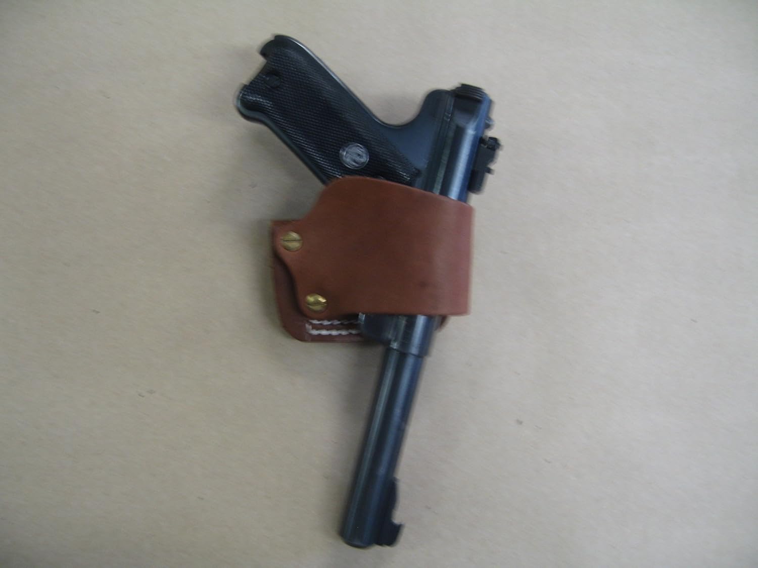 Ruger Mark II, III Leather Belt Slide Holster Tan USA
