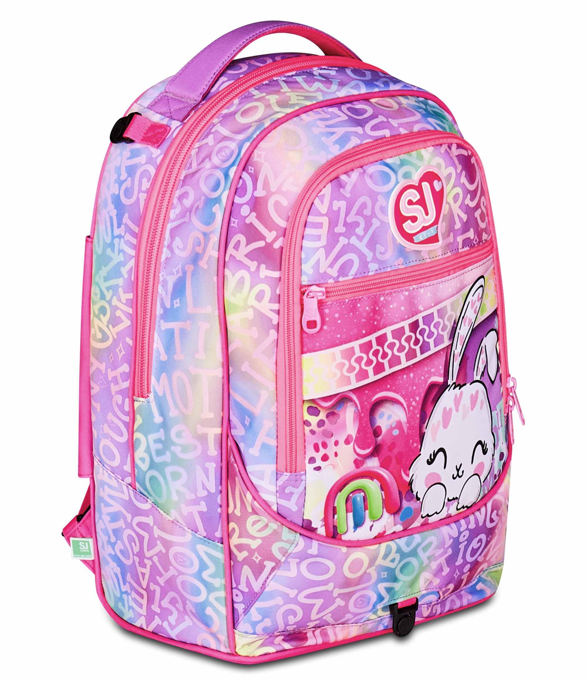 SJ GANG STYLE JAM GANG Trolley Scuola Jack 3 Ruote, Lilla, 3 in 1, Zaino Triplo Uso con Carrello Sganciabile, 33 L, Zaino Scuola Elementare, Zaino Bambina