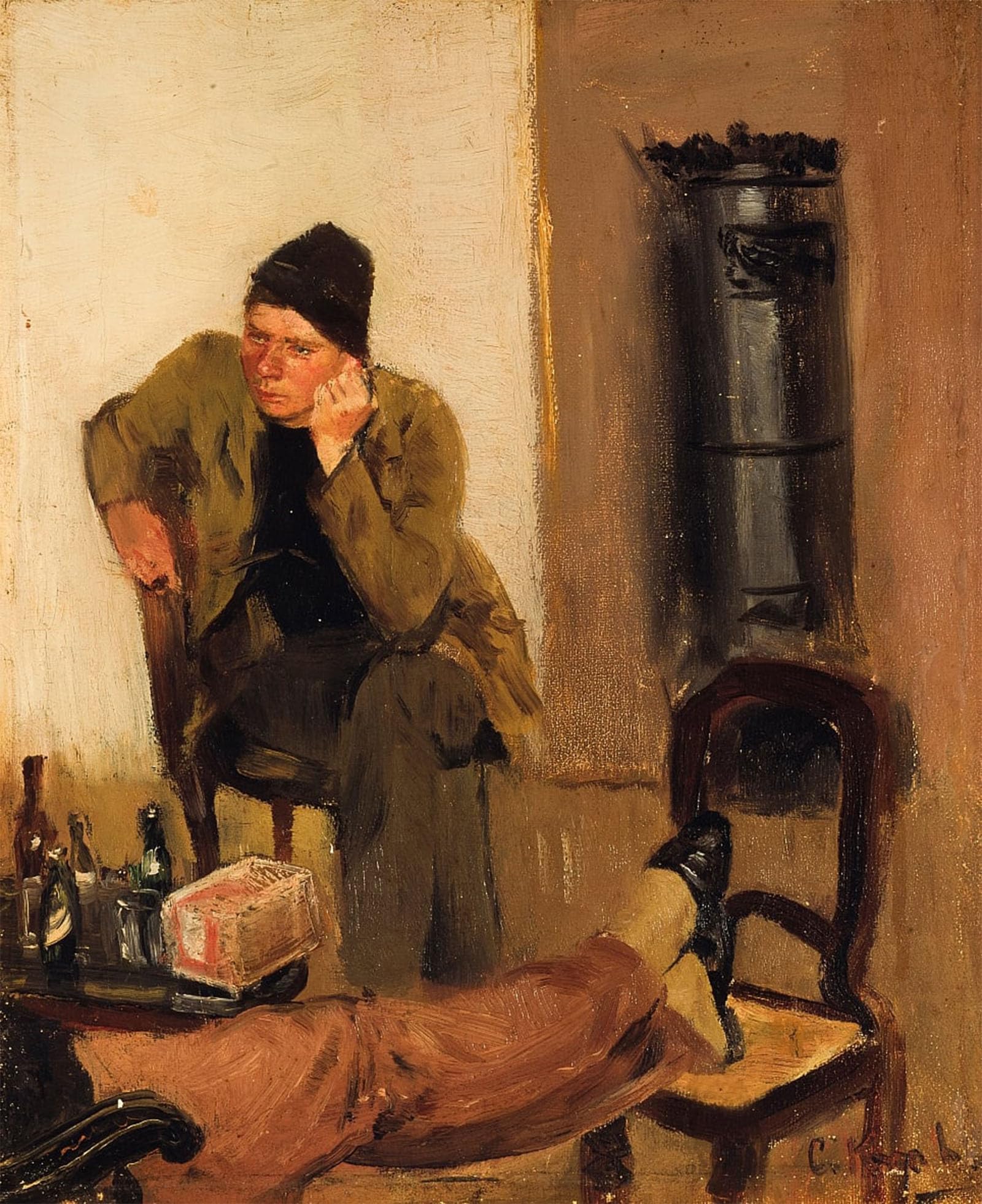 SERENDIPITP Vintage Wall Art Canvas Nordic Poster Canvas Print Picture Charles Lundh in Conversation with Christian Krohg by Christian Krohg Wall Art Poster for Home Decor 60x90cm