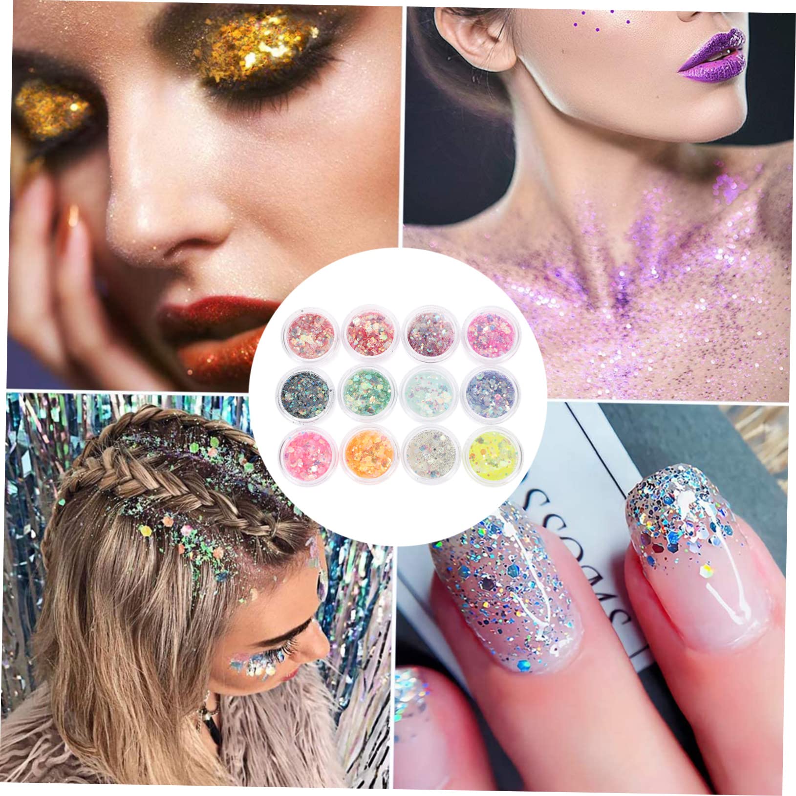 Baluue 2 Set Scintillio Ombretto in Crema Glitterata Spray Glitterato Per Accessori Make up Ombretto Glitter Gel Cosmetico Glitterato Glitter Liquido Per Il Corpo 12 Scatole*2
