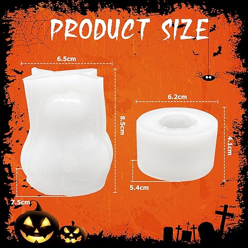 Miniatura 9 de Molde de vela de Halloween para hacer velas, molde de silicona 3D para fundición de resina, bricolaje yeso, arcilla polimérica, decoración del hogar