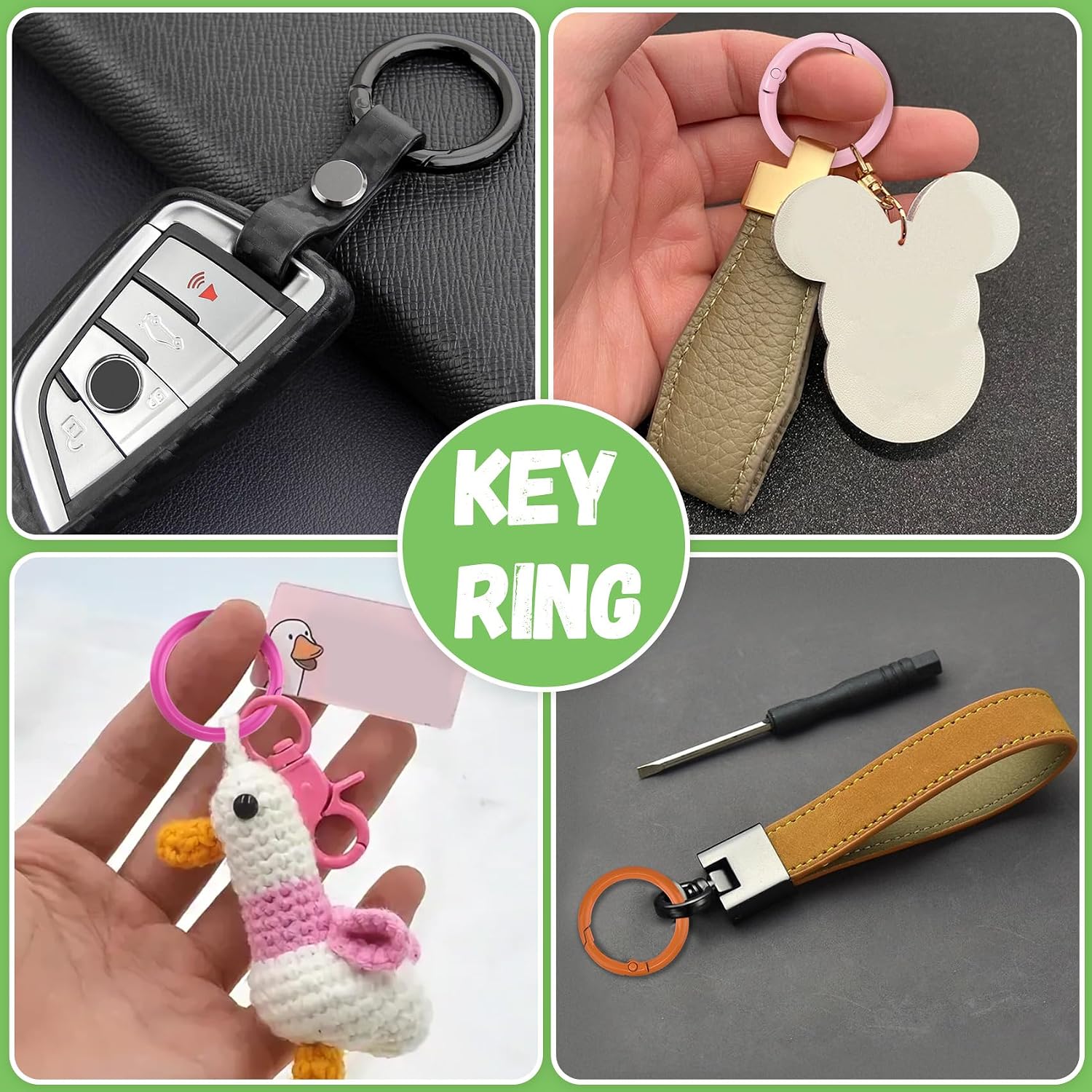 Spring O Rings, Round Keychain Carabiner Clips, Alloy Trigger Buckle DIY Accessories image 5