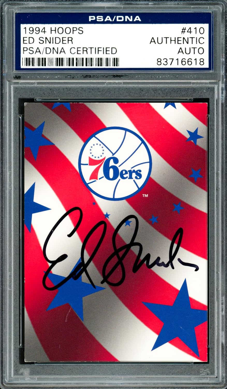 Ed Snider Autographed 1994-95 Hoops Basketball Card #410 Owner PSA/DNA #83716618