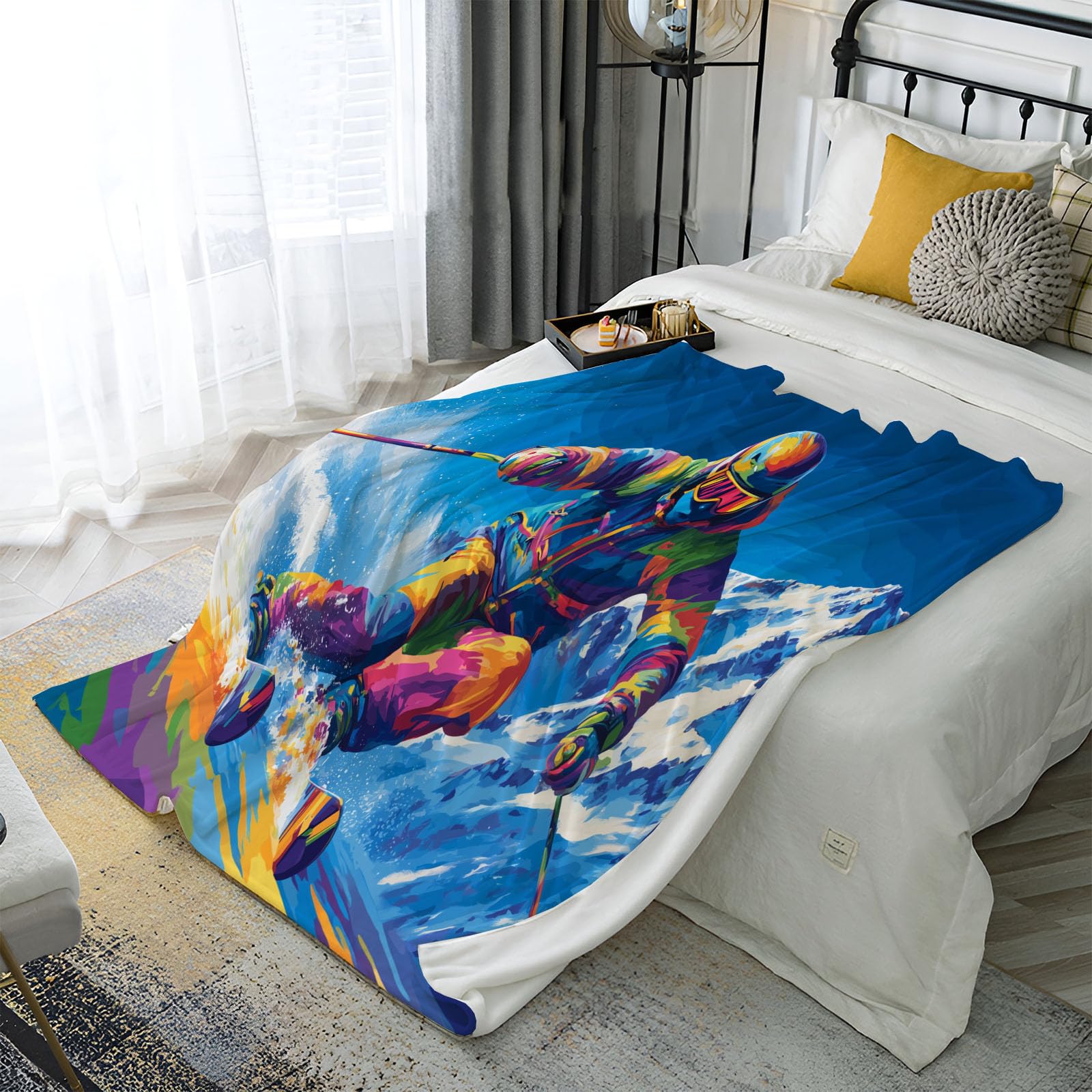 Couverture Polaire 3D Style Pop Art Lavable en Machine 150x200