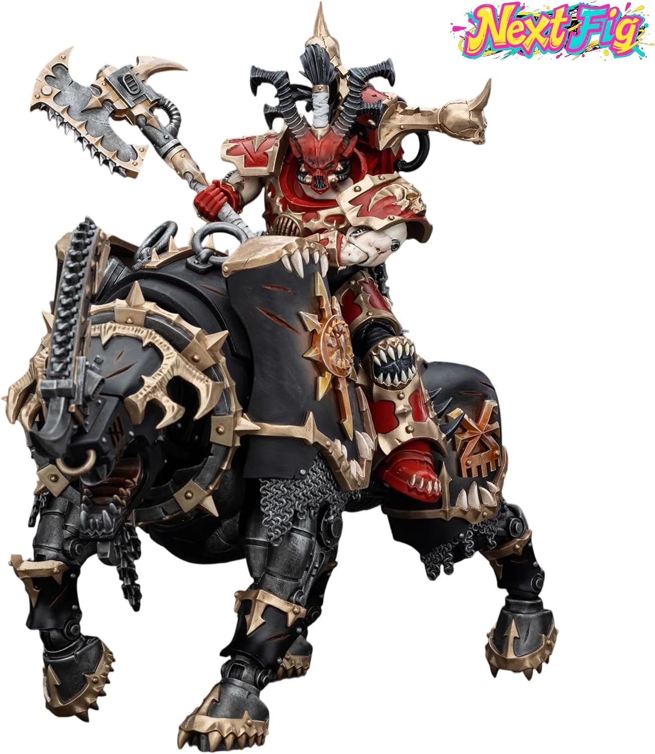 JOYTOY Lord Invocatus Warhammer 40K 1/18 Action Figures World Eaters Lord Invocatus 4.9Inch/11.8Inch Collectible Model Birthday Gifts Warhammer Series Model