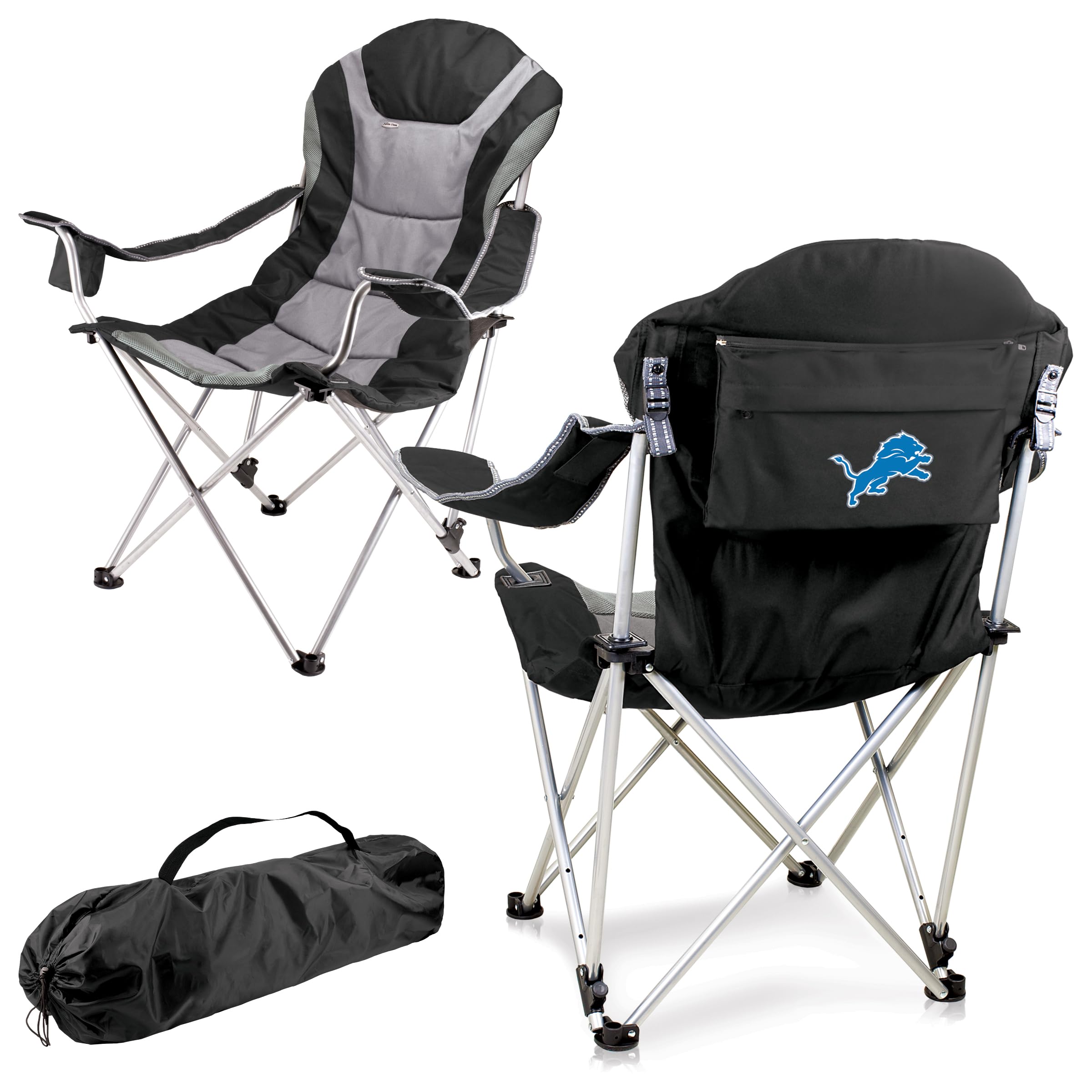 Picnic TIME NFL Unisex-Adult NFL Reclining Camp Chair, Beach Chair for Adults, Sports Chair with Carry Bag