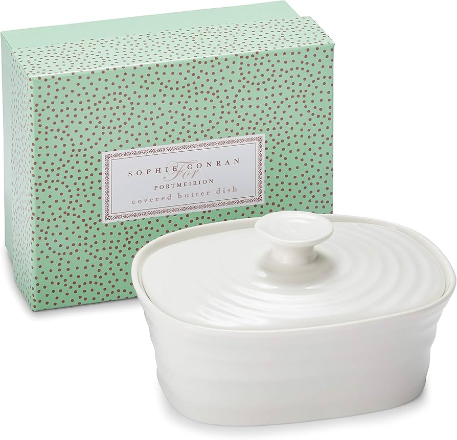 Amazon｜Portmeirion Sophie Conran White Covered Butter Dish by