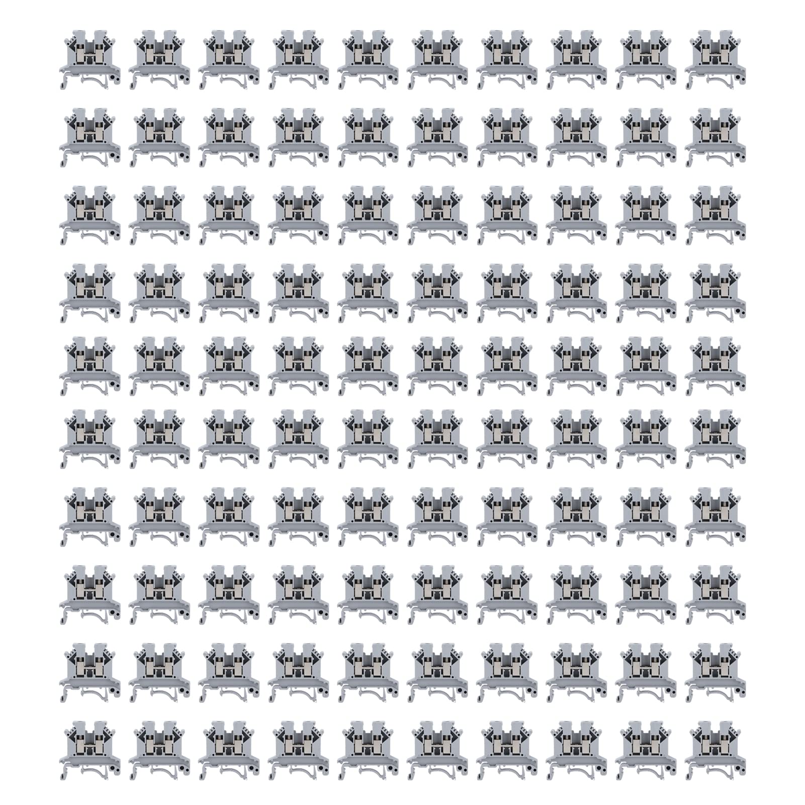 Bornier à Vis, Paquet De 100 Borniers à Vis Bornes à Sertir électriques à Montage Sur Rail Din 690V 32a Uk-2.5B