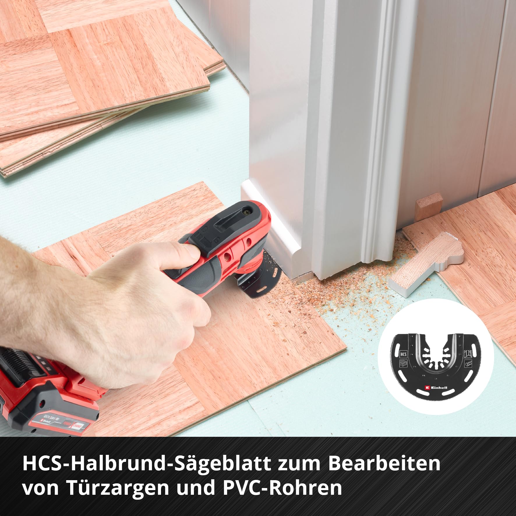 Original Einhell XXL-CASE 70-tlg. Multitool-Set (BiM/CrV-Tauchsägeblätter, HCS/HM/BiM-Halbrund-Sägeblätter, HM-Delta-Raspel, Delta-Trägerplatte, Schleifpapier, Dremel-Adapter)