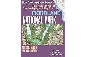 Fiordland National Park Map: Comprehensive Trekking, Hiking, and Walking Guide for the...