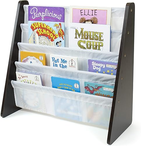 Miniatura 5 de Humble Crew Organizador de juguetes extragrande, 16 contenedores de almacenamiento, color espresso/blanco y espresso/blanco, estantería de