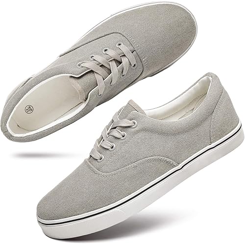 yageyan Men’s Low Top Canvas Walking Shoes Lace-up Fashion Sneakers Casual