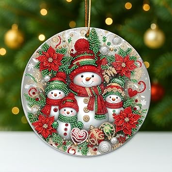 Stained Glass Snowman Christmas Tree, Couples Ornament, Xmas Ornaments 2025, Friendship Elephant Ornament, Snowman Ornaments, White Elephant Gifts for Adults