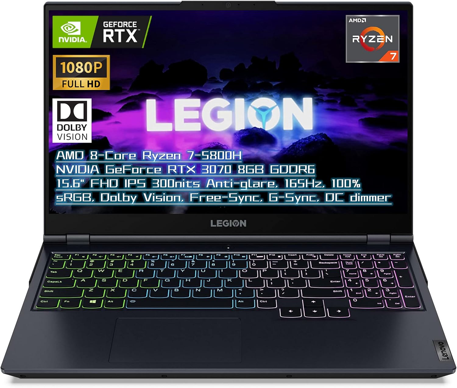 Lenovo Newest Legion 5 15.6" 165Hz FHD High Performance Gaming Laptop
