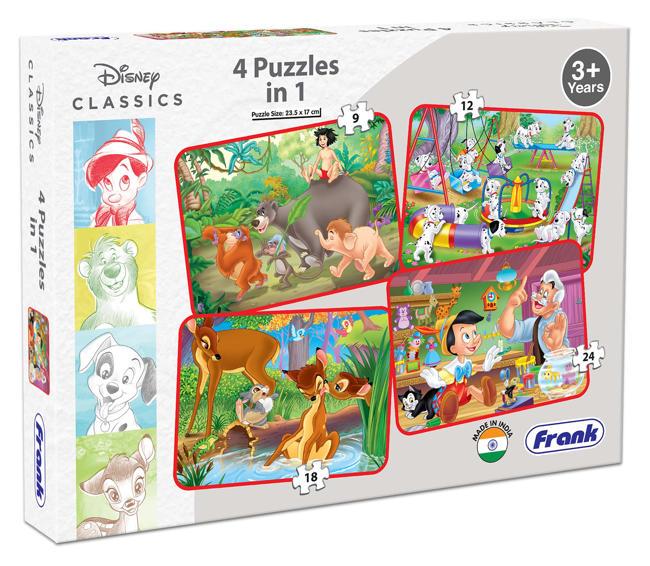 Buy Frank 4 in 1 Disney Classics Jigsaw Puzzle for Kids for Age 3
