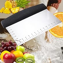 Porslin by Philips Multi-Purpose Dough Scraper & Cutter, Stainless Steel Bench Scraper for Baking, Pastry, Bread, Cake Icing, Dosa, Vegetables - Ergonomic Handle, Durable, Dishwasher Safe