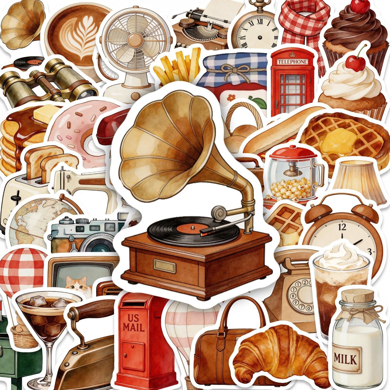FGLFPXI 50-Pack Stickers Guitar Notebook Stationery Luggage Waterproof Decorative Decals Stickers