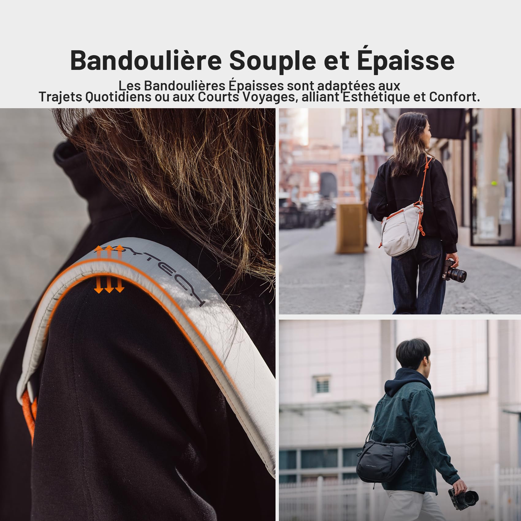 PGYTECH OneGo Rode Strap Sac Photo Multifonction – Bandoulière Urbaine Sac Compact pour Sony/Canon/Nikon/appareils sans Miroir, Noir Nuit