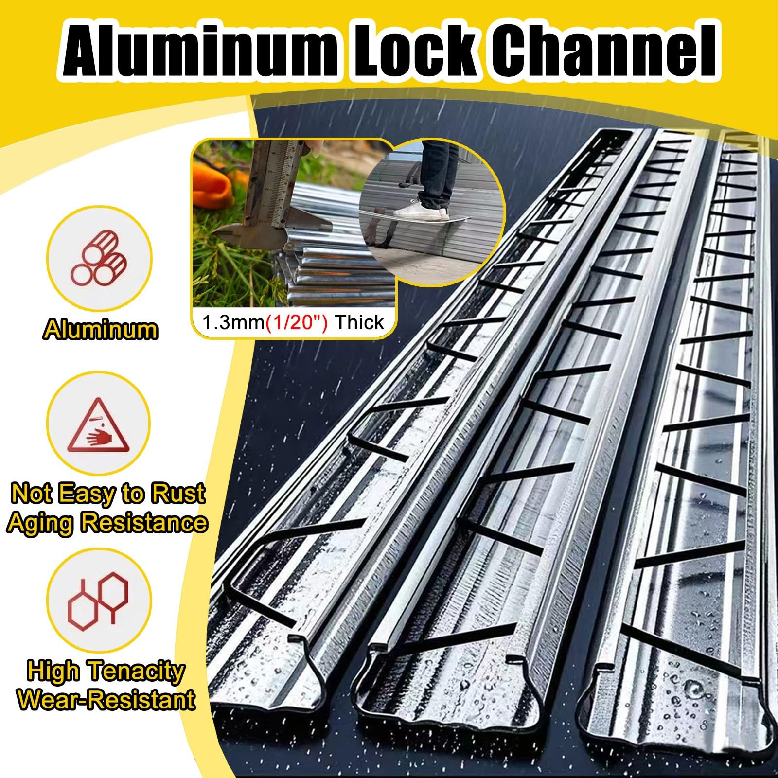 Ce Fil de Verrouillage ondulé en Aluminium pour Rail de Serre printanier, Pinces de Fixation pour Cadre de Serre, Polyvalent pour jardiniers/Agriculteurs/bricoleurs (177 pi/54 m)