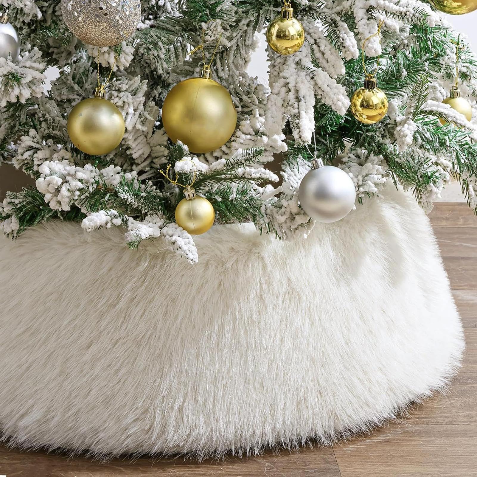 Collari per Alberi Artificiali Gonna Base Finta Bianca Albero Di Natale