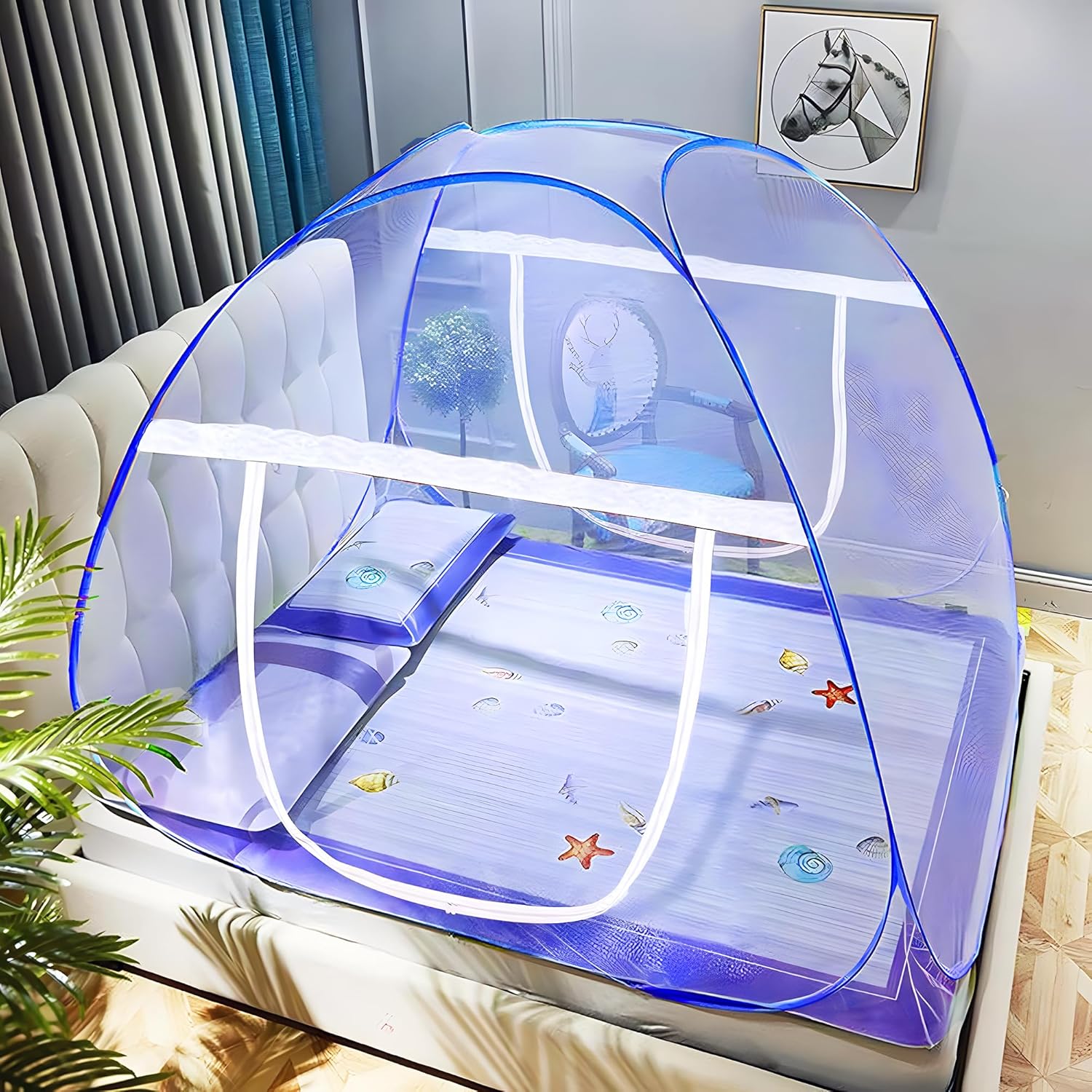 Pintor Mosquito Net for Double Bed, Foldable Machardani for King Size
