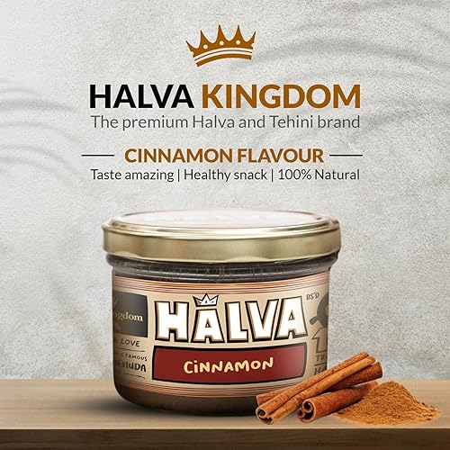 Miniatura 4 de Halva Kingdom Postre vegano Halva sin azúcar de sésamo abierto  Ingredientes saludables, sin gluten, tarro certificado Kosher (canela y chocolate)