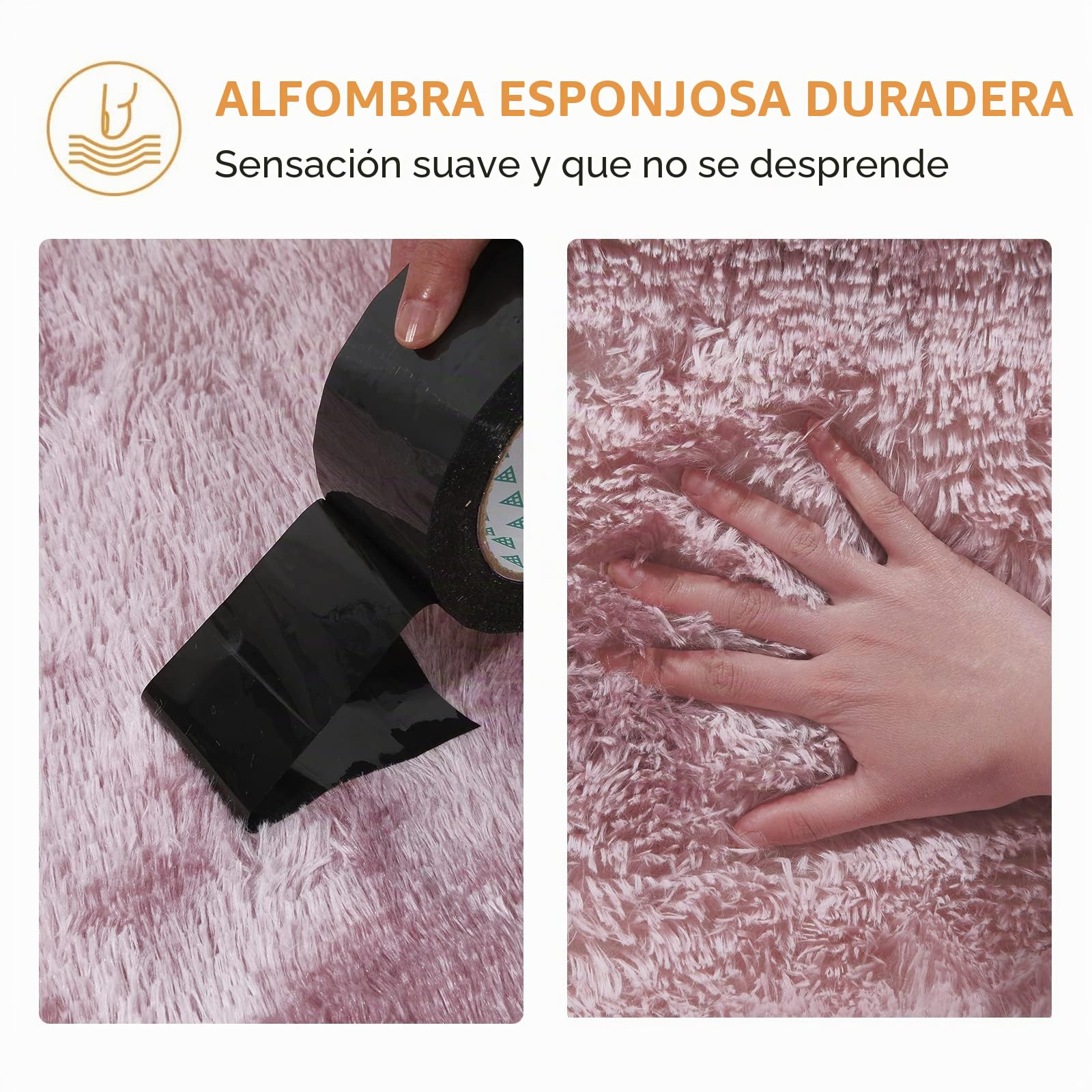 Pauwer Alfombra Salon Grande 160 x 200 cm Shaggy Rosa Alfombra Dormitorio Matrimonio Pelo Largo Suave Tapete Sala Lavable Antideslizante Modernas Tapetes para Sala, Dormitorio, Habitación Juvenil