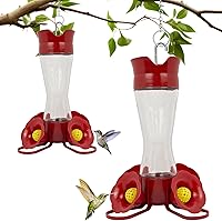 Vista 1 de Perky-Pet 203CPBN-2 - Comederos de vidrio para colibríes para exteriores con perchas, foso de hormigas, protectores de abejas, paquete de 2