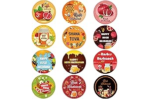 17 Sheets Rosh Hashanah Stickers, 204 Counts Kids Jewish New Year Party...