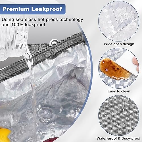 Miniatura 4 de Lonchera aislada para mujer, pequeñas bolsas de almuerzo para el trabajo, elegantes bolsas de almuerzo pequeñas para adultos con correa, bolsa de