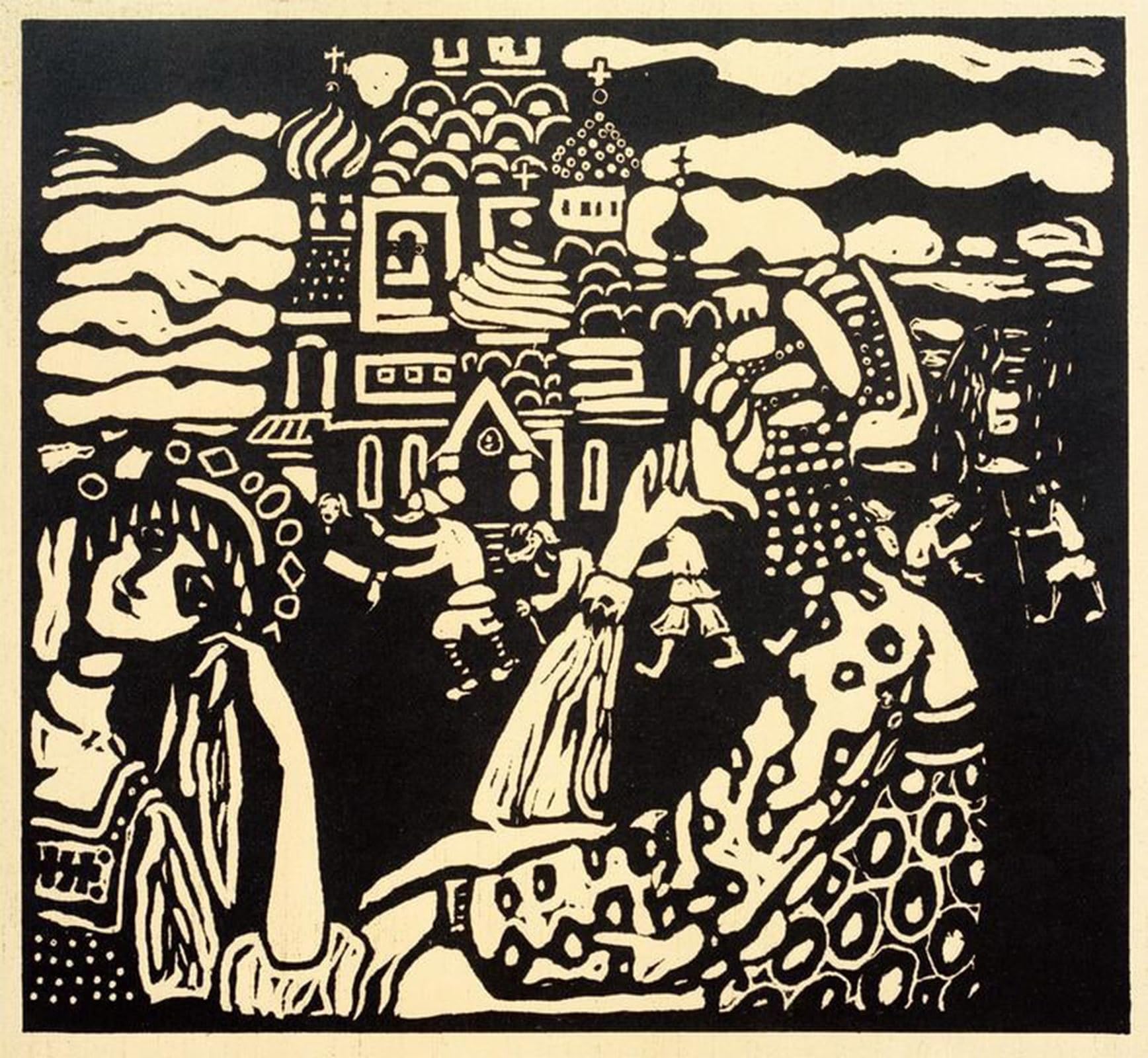 ARTXLXXBN Famous Painting Art Wall Decor Abstract Art Picture The Church by Wassily Kandinsky Animal Pictures for Home Decor 60x90cm
