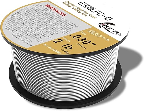 Miniatura 2 de Alambre de soldadura con núcleo de fundente sin gas, acero inoxidable, E308LFC-O. 030-diámetro, carrete de 2 libras, plata, paquete de 1