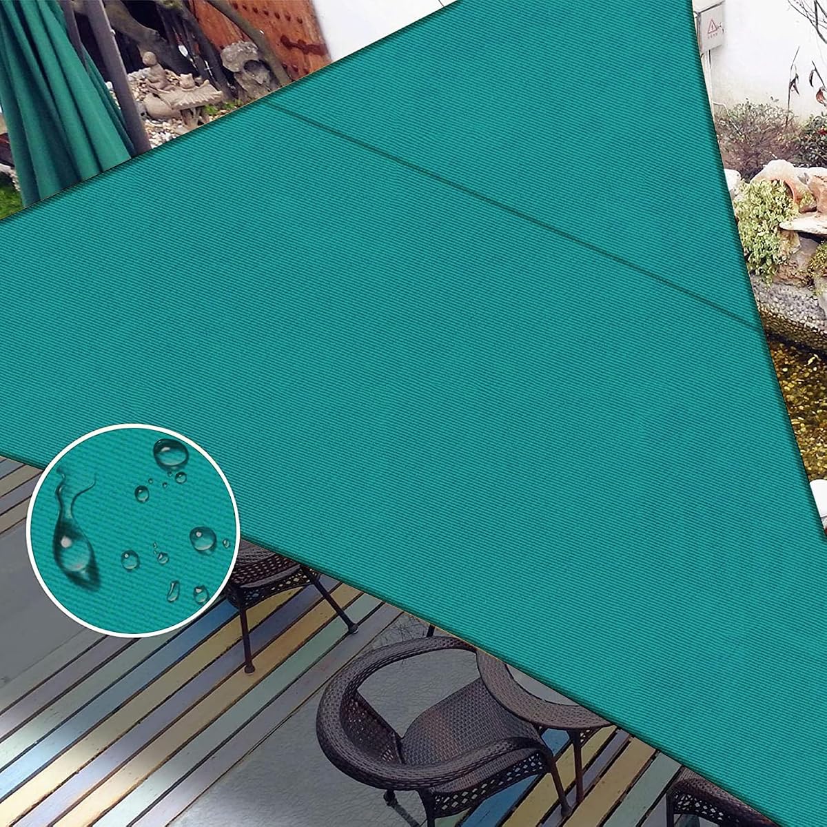 LOVE STORY Toldo tipo vela impermeable de 10' x 10' x 14', azul turquesa | PES 160GSM, 98% de bloqueo UV, parasol rectangular, resistencia al agua de 400 kPa, dosel para terraza de jardín, tamaño personalizado disponible